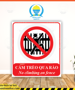 Biển báo cấm treo qua rào