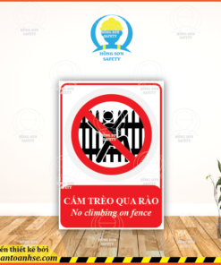 Biển báo cấm treo qua rào