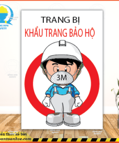 Poster trang bị khẩu trang bảo hộ PPE