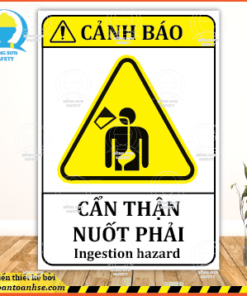 Biển báo cẩn thận nuốt phải