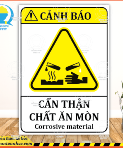 Biển báo cẩn thận chất ăn mòn