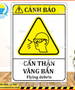 Biển báo cẩn thận văng bắn