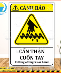Biển báo cẩn thận bị cuốn tay